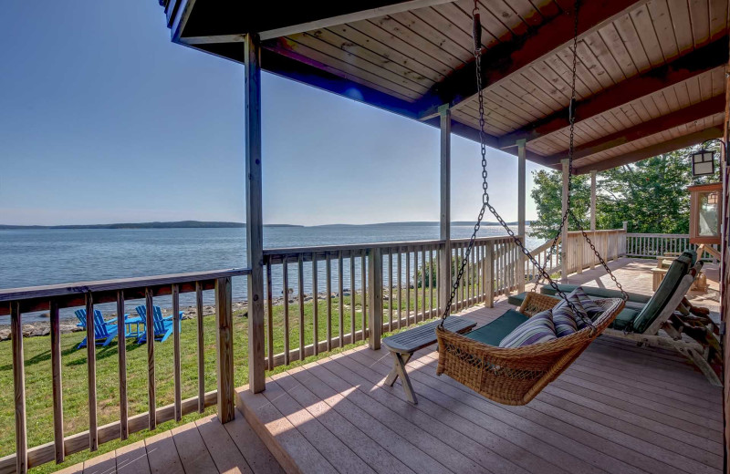 Rental deck at Acadia Cottage Rentals.