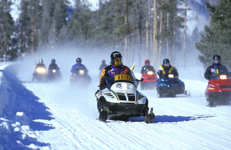 Snowmobiling at St. Bernard Lodge.