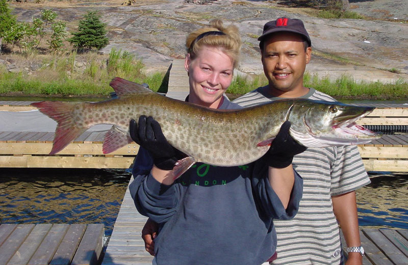 Fishing at Hall's Housekeeping Cottages.