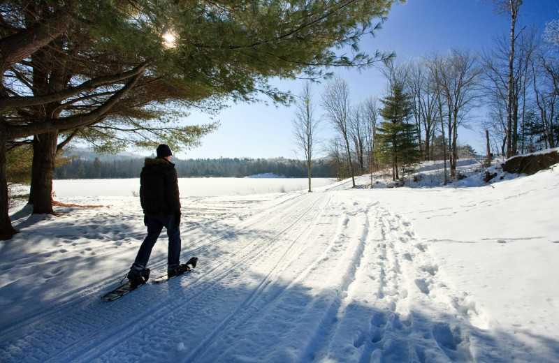 Snow shoeing at Rabbit Hill Inn.