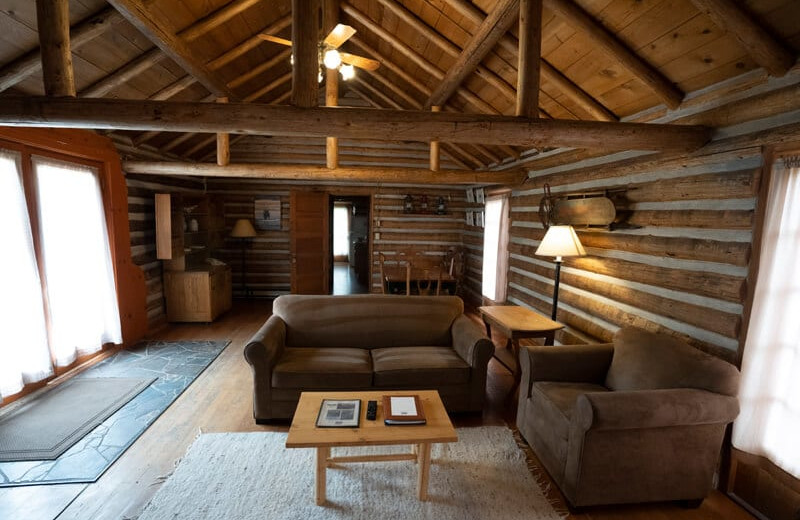 Cabin living room at 320 Guest Ranch.