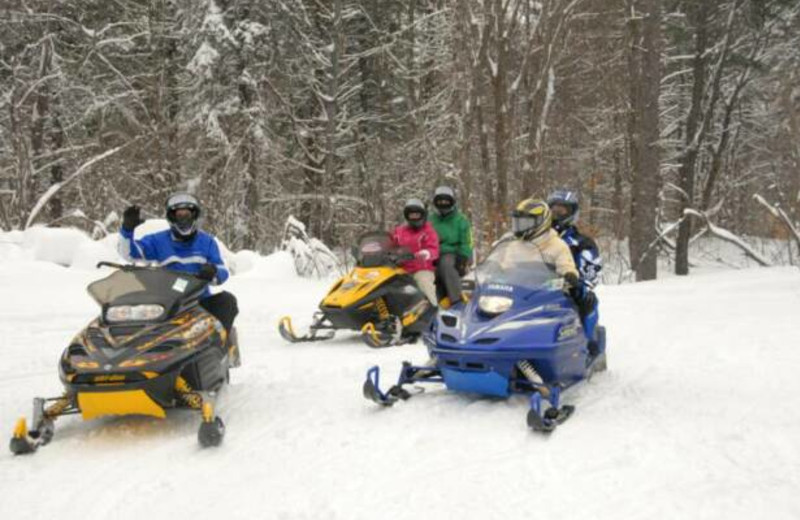 Snowmobiling at S & J Lodge.