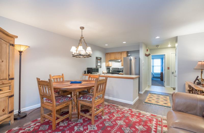 Rental kitchen at Accommodations in Telluride.