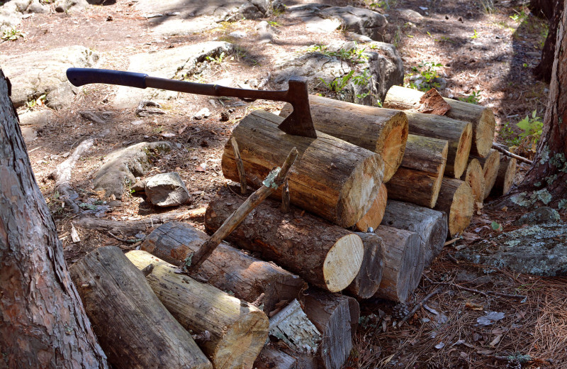 Logs at Zup's Fishing Resort and Canoe Outfitters.