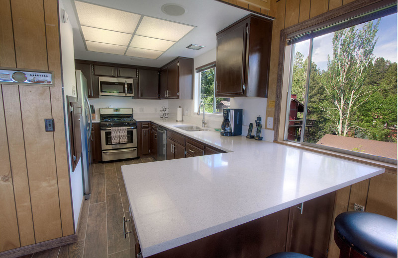 Rental kitchen at Lake Tahoe Accommodations.