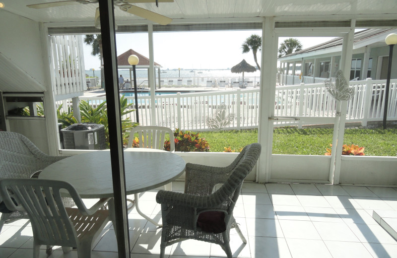 Guest patio at Bermuda Bay Resort.