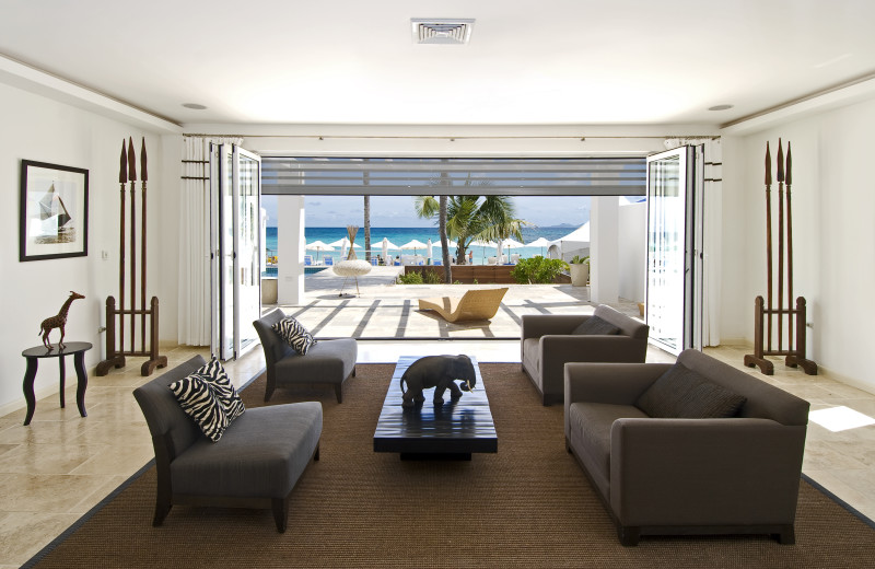 Vacation rental living room at Coral Beach Club.