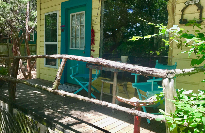 Cabin exterior at Creekside Camp & Cabins.