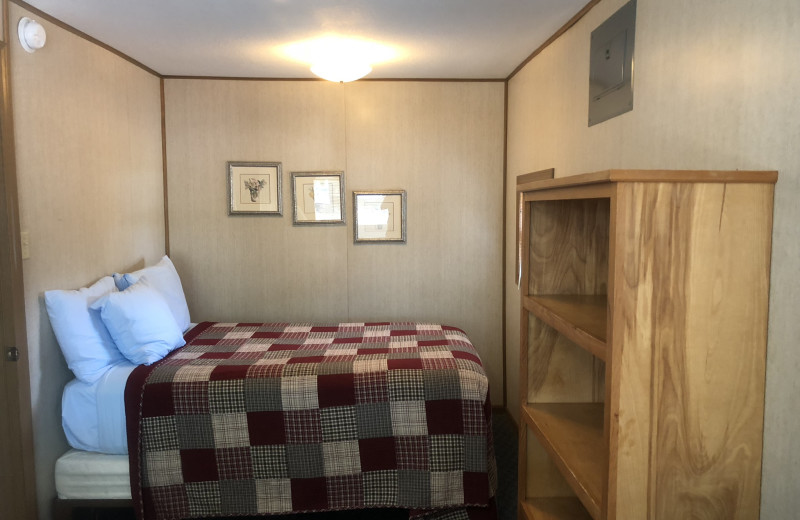 Cabin bedroom at Point View Resort.