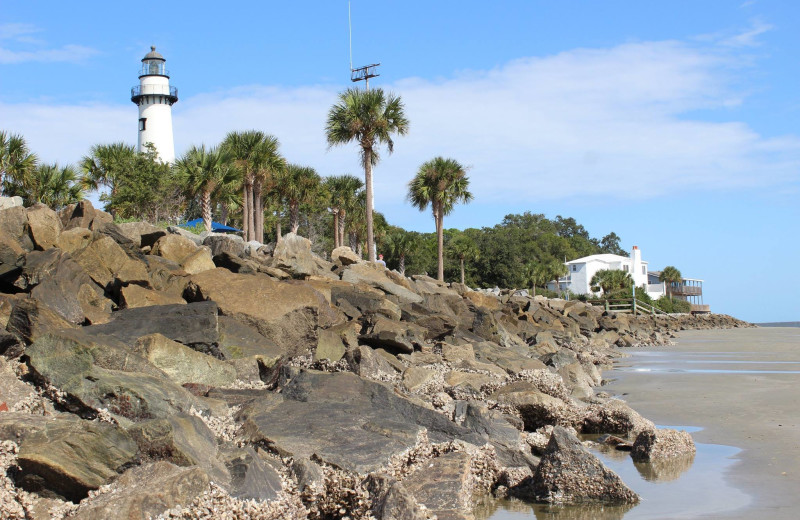 Island shoreline at Ocean Inn & Suites.