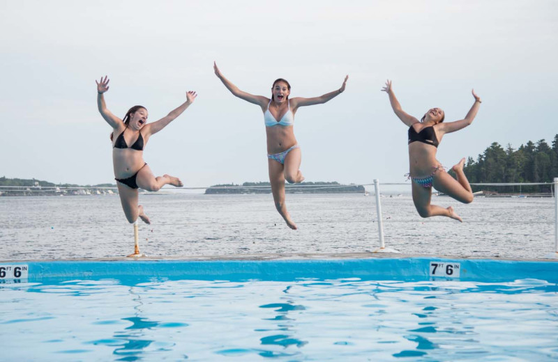 Outdoor pool at Linekin Bay Resort.