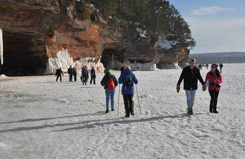 Winter caves at Bayfield Best House Rentals.