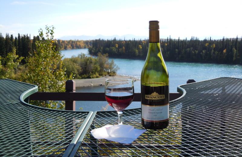 Patio view at Great Alaska Adventure Lodge.