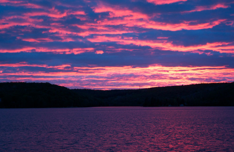 Sunset at Sir Sam's Inn and WaterSpa.