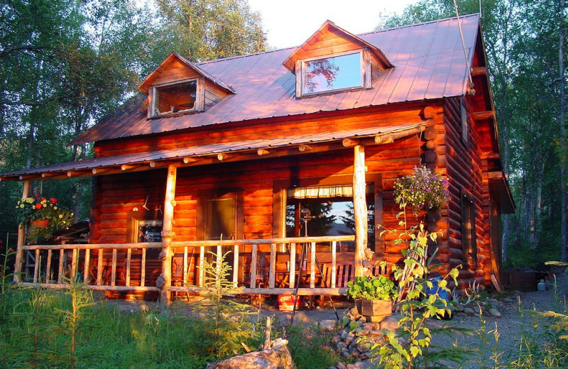 Cabin exterior at Kenai Backcountry Lodge.