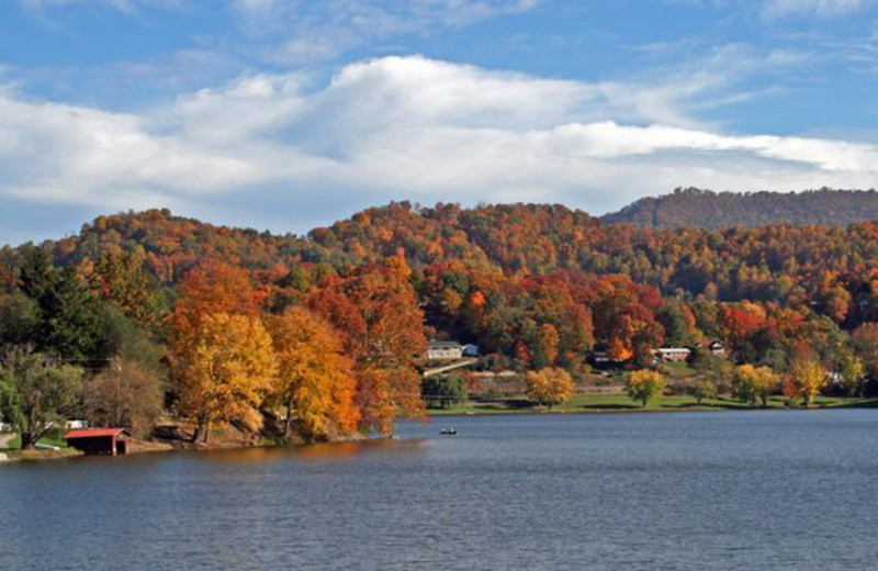 Fall leaves at Terrace Hotel Lake Junaluska.