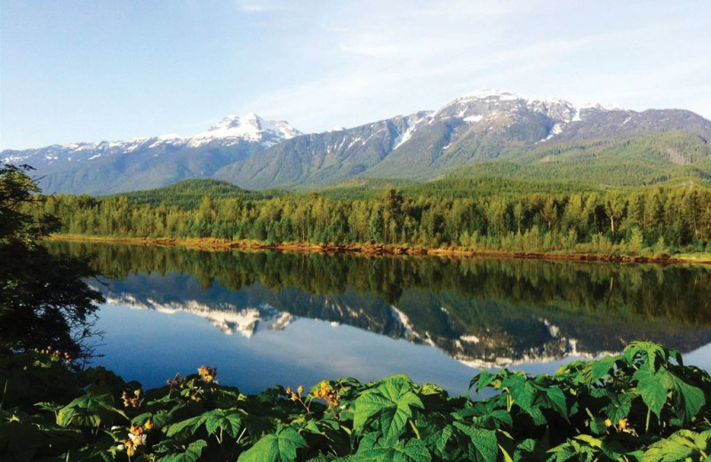 Lake and mountain near Glacier House Resort.