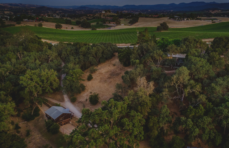 Aerial view of Kindred Oak Farm.