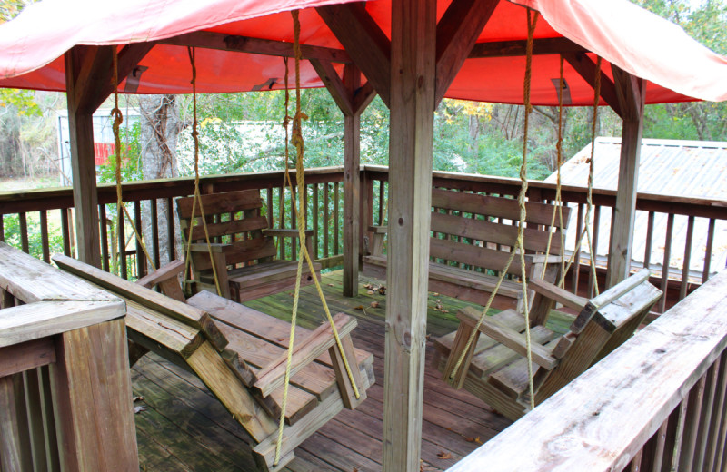 Cabin deck at Berry Creek Cabins.