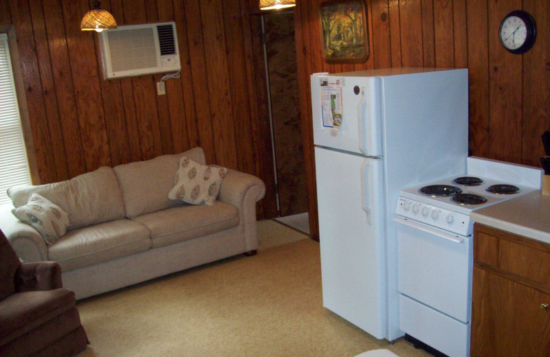 Cabin interior at Otter Tail Beach Resort.