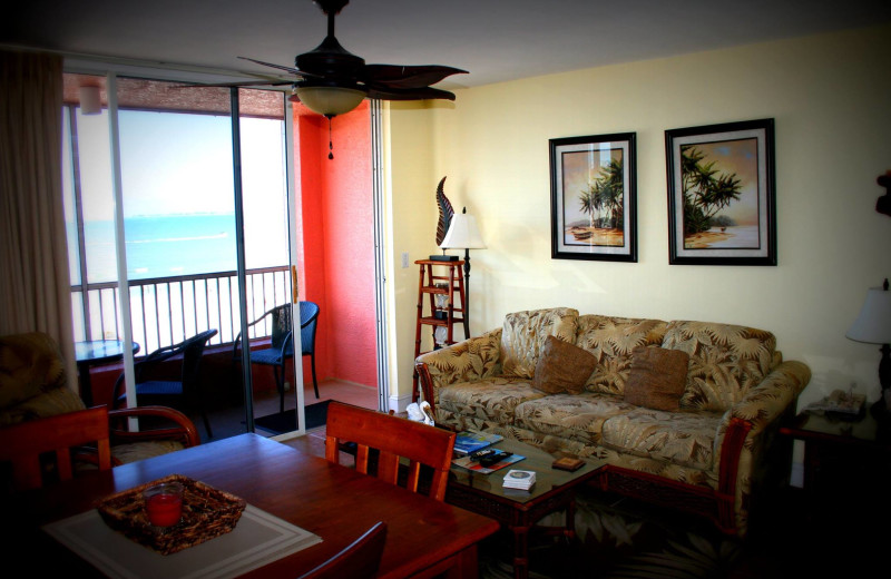 Guest living room at Casa Playa Resort.