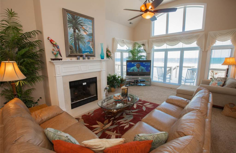 Rental living room at Sandbridge Realty.