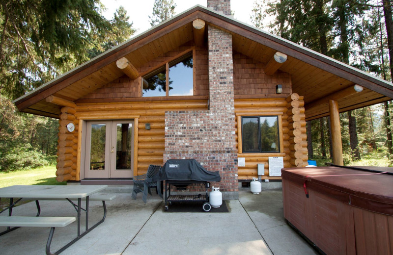 Cabin patio at Natapoc Lodging.