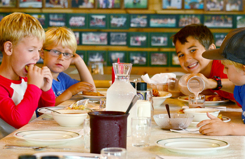 Dining at White Birch Lodge.