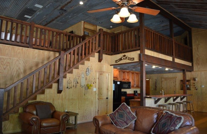 Rental living room at Frio Family Getaway