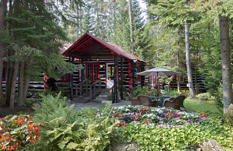 Cabin exterior at Killarney Lodge in Algonquin Park.