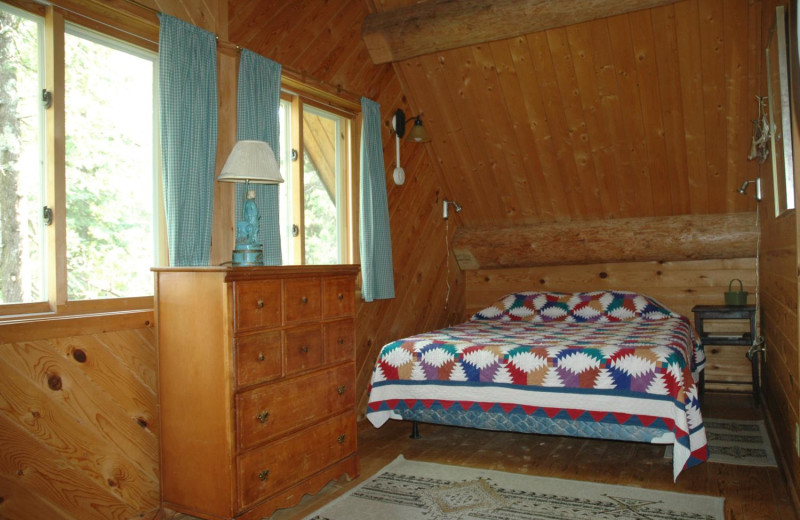 Cabin bedroom at Heston's Lodge.