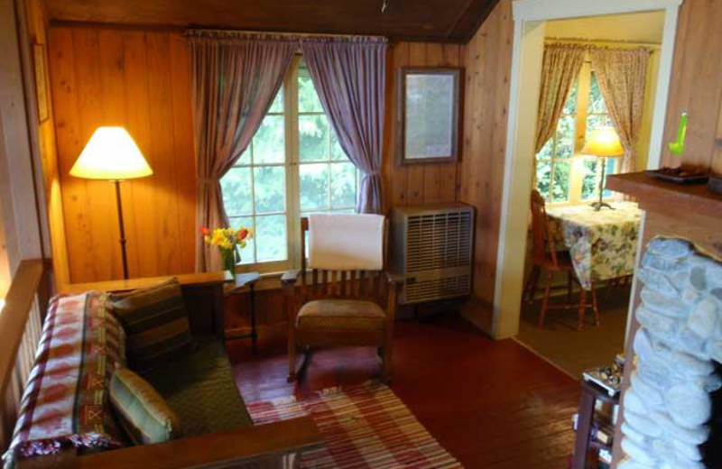 Cabin living room at Lochaerie Resort.