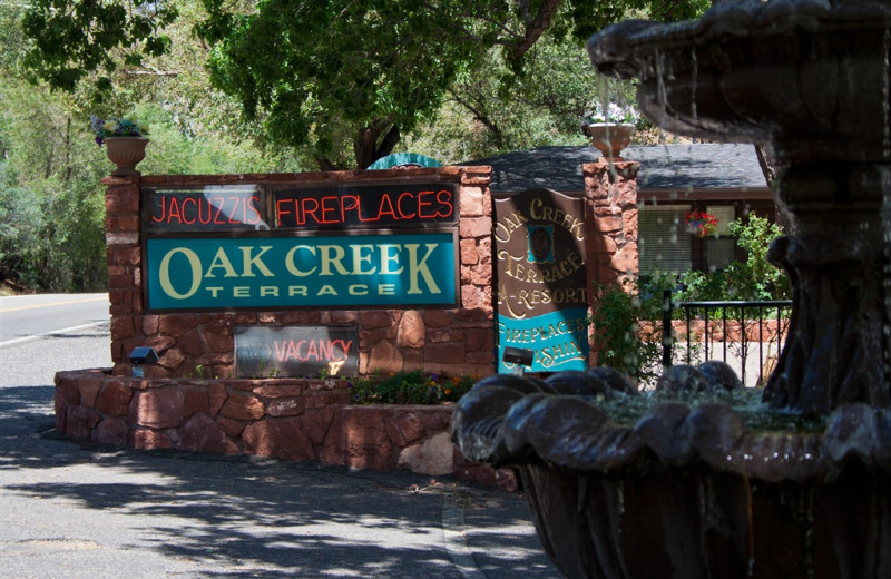 Front sign view at Old Creek Resort.