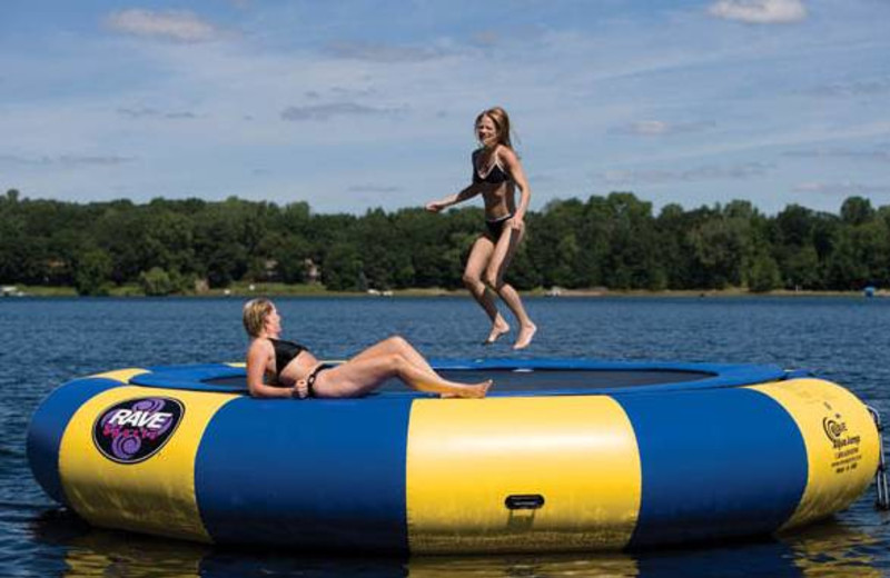 Water trampoline at Willough Vale Inn.