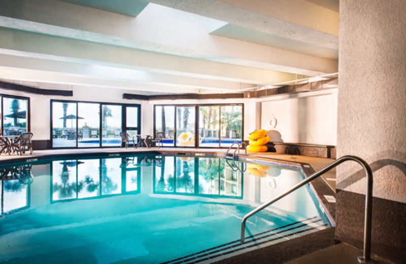 Indoor pool view at Springmaid Beach Resort.