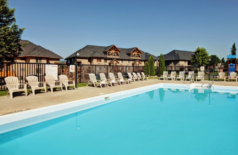 Outdoor pool at Bighorn Meadows Resort.