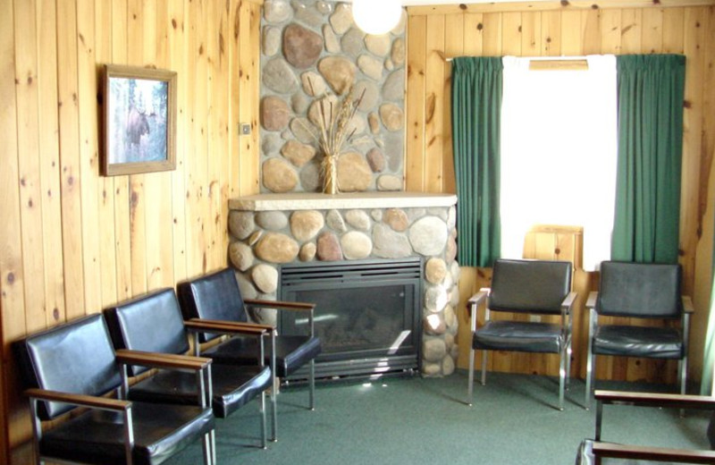 Cabin living room at Pipestone Point Resort.