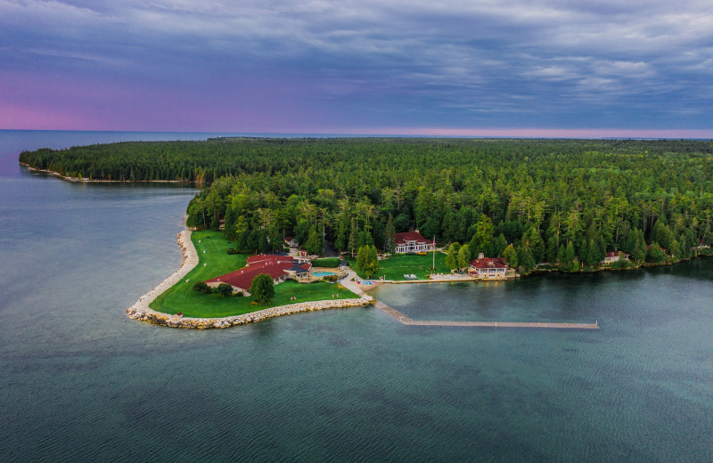 Aerial view of Gordon Lodge.