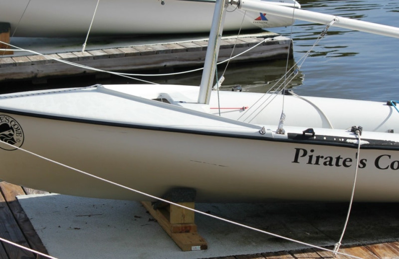 Boat at Pirate's Cove Realty.