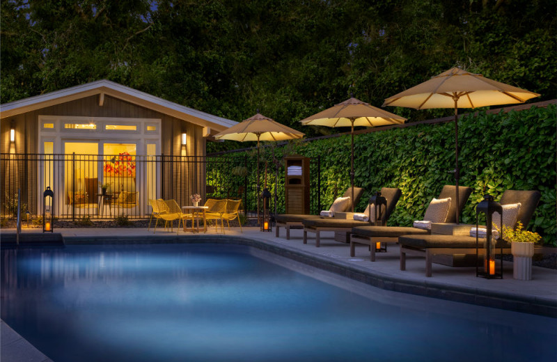 Outdoor pool at The Cottages Hotel.