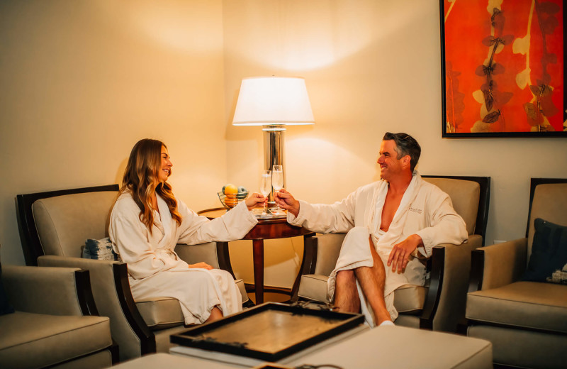 Couple at spa at The Sebastian – Vail.