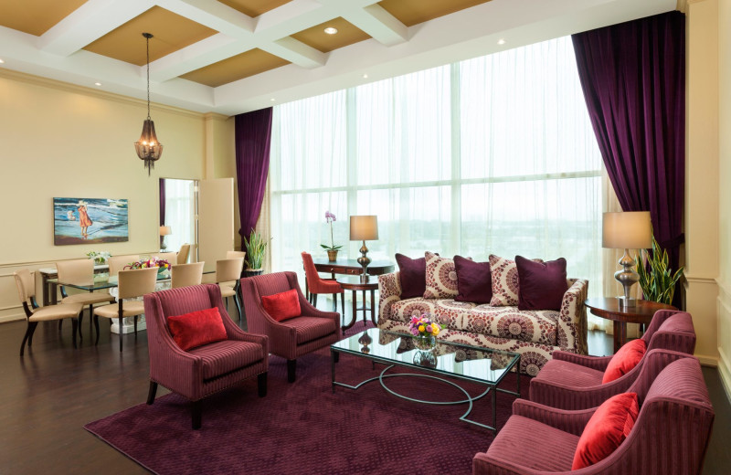 Guest room at Moody Gardens Hotel.