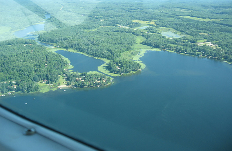 Aerial view of Little Norway Resort.