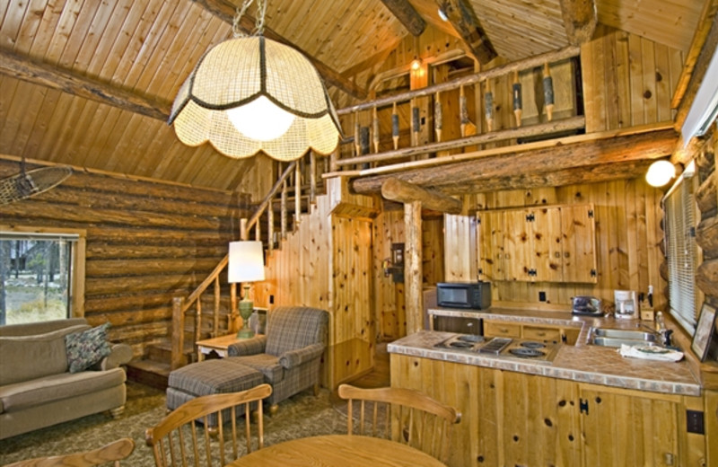 Lake Cabin interior at Redfish Lake Lodge.