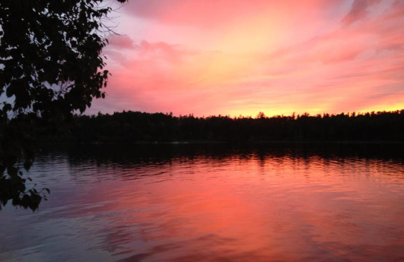 Sunset at Rex Tolton's Miles Bay Camp.