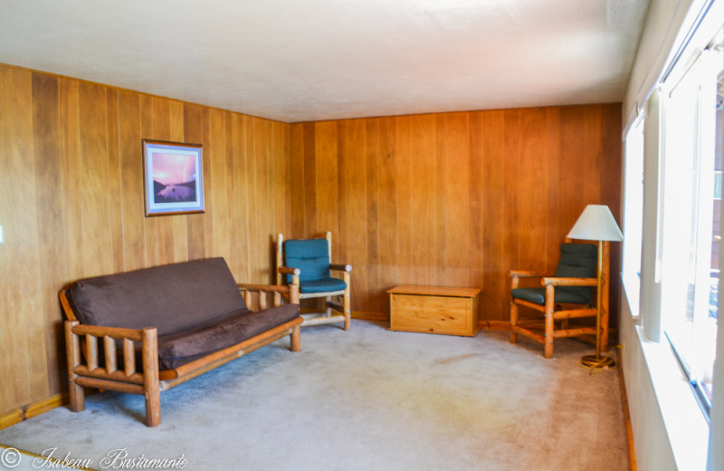 Cabin living room at Meeks Bay Resort & Marina.