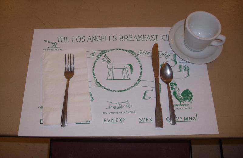 Dining at L A Breakfast Club.