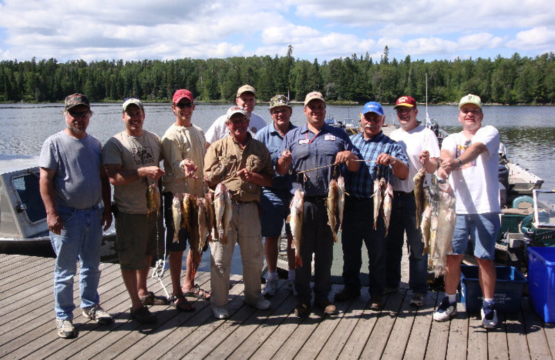 Group fishing at Rex Tolton's Miles Bay Camp.