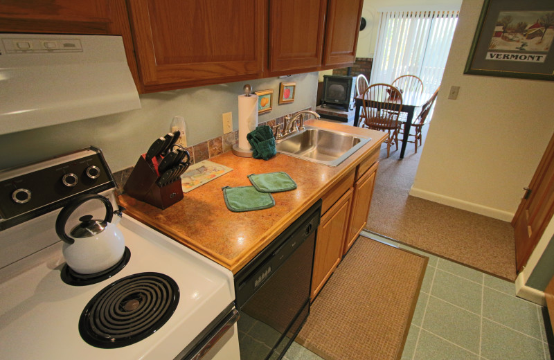 Kitchen view at Mountainside at Stowe.