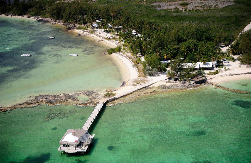 Aerial view of  Small Hope Bay Lodge.